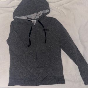Victoria’s Secret PINK heather dark gray full zip sweatshirt S